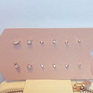 Earrings set of six assorted shapes with Jewelry Travel size box.